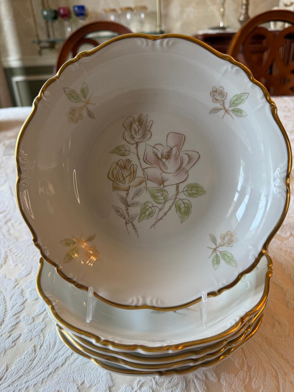 Edelstein Bridal Rose Coupe coup bowls 7 3/4" set of 5